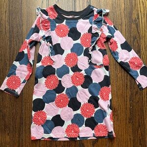 Tea Collection Ruffle Sleeve A-Line Dress in Kimono Dots print - Size 5